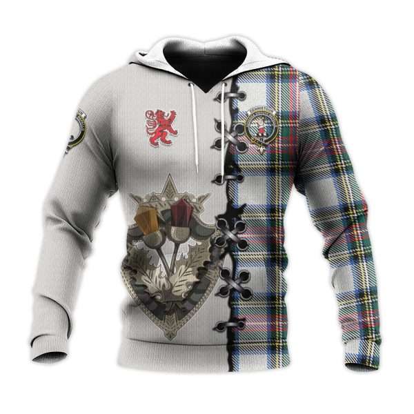 Dennistoun Tartan Hoodie - Lion Rampant And Celtic Thistle Style Supply - Image 2