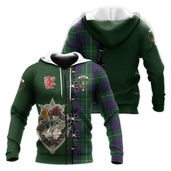 MacIntyre Hunting Tartan Hoodie - Lion Rampant And Celtic Thistle Style Fashion