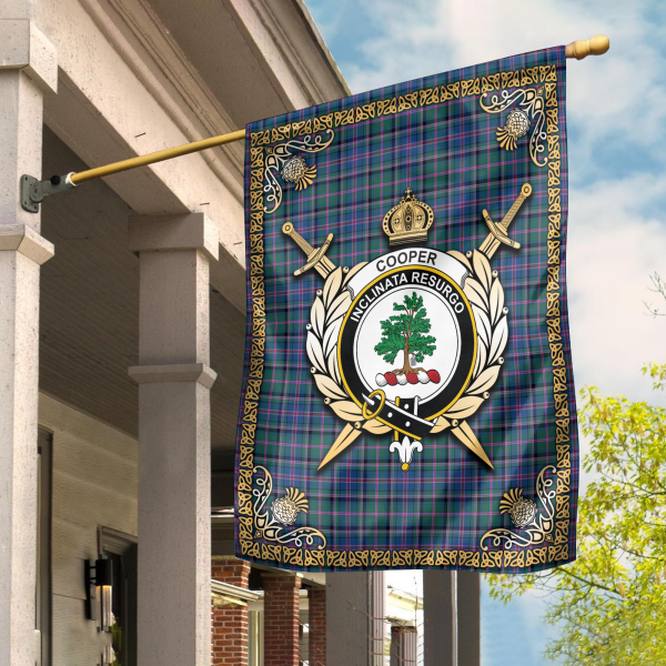 Cooper Ancient Tartan Crest 2 Garden Flag - Celtic Thistle Style For Cheap