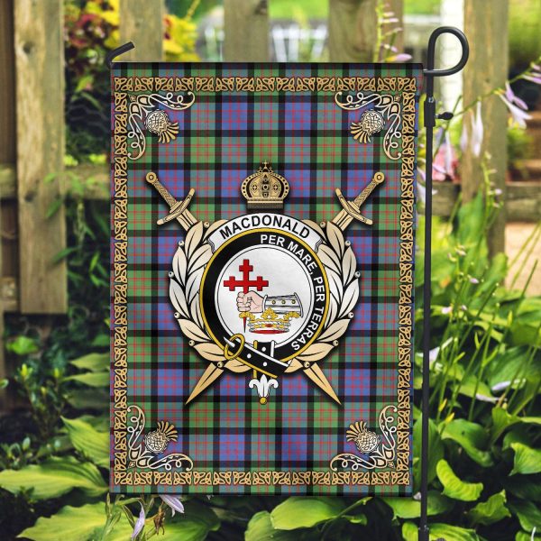 MacDonald Ancient Tartan Crest Garden Flag - Celtic Thistle Style Cheap - Image 2