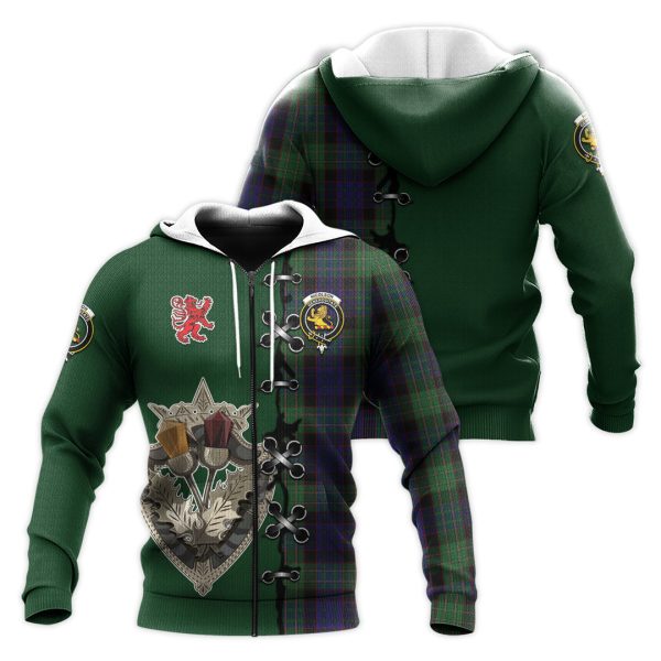 Nicolson Green Hunting Tartan Hoodie - Lion Rampant And Celtic Thistle Style For Sale
