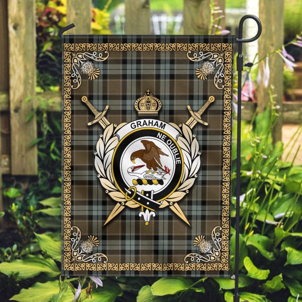 Graham of Menteith Weathered Tartan Crest Garden Flag - Celtic Thistle Style Online Hot Sale - Image 2