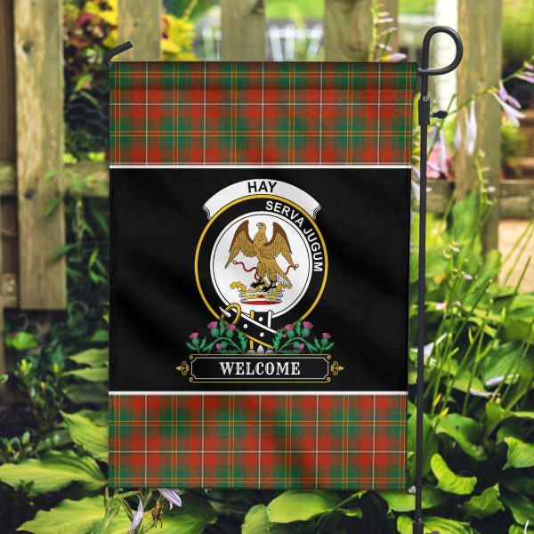 Hay Ancient Tartan Crest Garden Flag - Welcome Style For Cheap