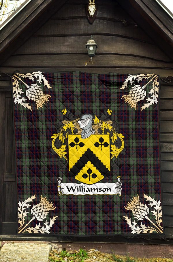 Williamson Tartan Crest Premium Quilt - Gold Thistle Style SP Sale - Image 5
