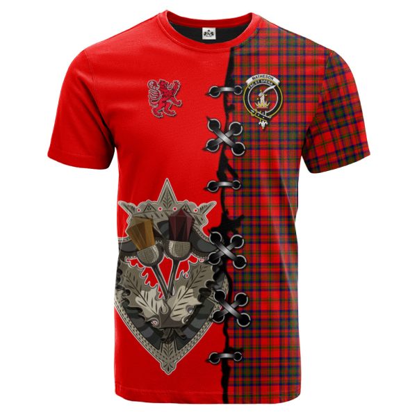 Matheson Modern Tartan T-shirt - Lion Rampant And Celtic Thistle Style Online now