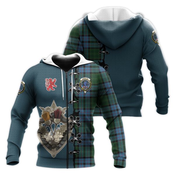 Forsyth Tartan Hoodie - Lion Rampant And Celtic Thistle Style For Sale