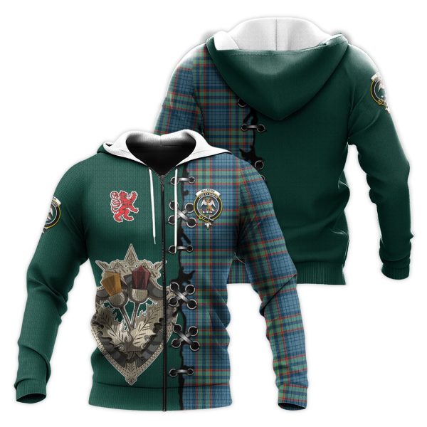 Ralston UK Tartan Hoodie - Lion Rampant And Celtic Thistle Style Sale
