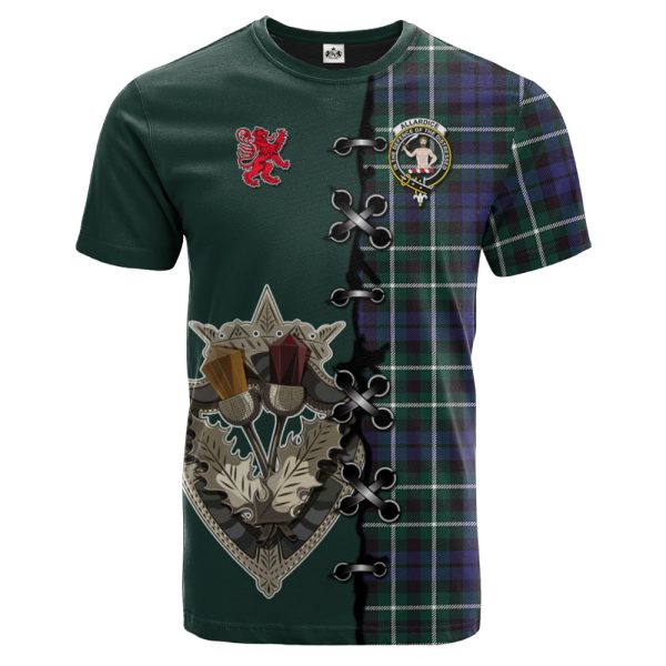 Allardice Tartan T-shirt - Lion Rampant And Celtic Thistle Style Cheap