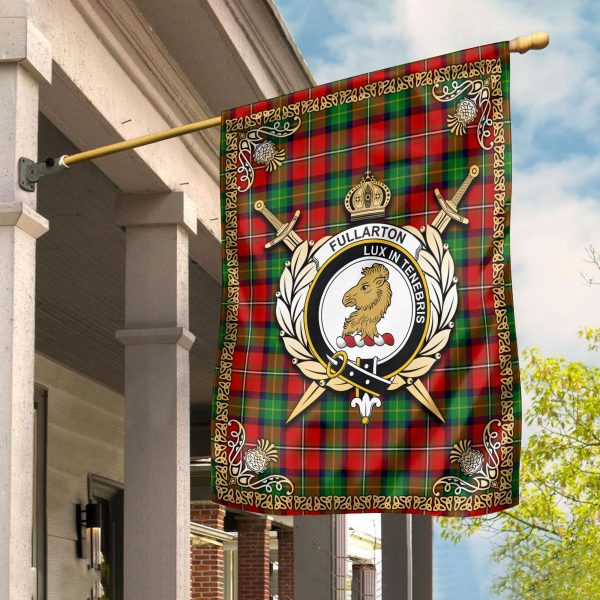 Fullarton Tartan Crest Garden Flag - Celtic Thistle Style Online Hot Sale