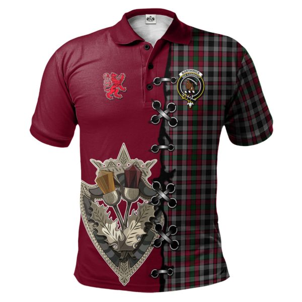 Borthwick Tartan Polo Shirt - Lion Rampant And Celtic Thistle Style For Cheap