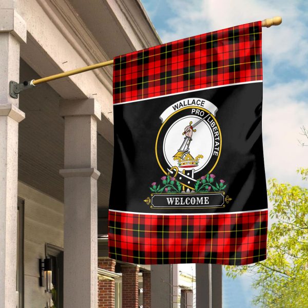 Wallace Hunting Red Tartan Crest Garden Flag - Welcome Style For Sale - Image 2