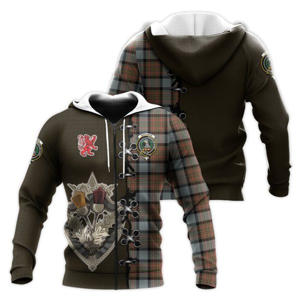 MacLaren Weathered Tartan Hoodie - Lion Rampant And Celtic Thistle Style For Cheap