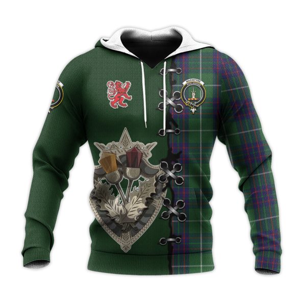 MacIntyre Hunting Tartan Hoodie - Lion Rampant And Celtic Thistle Style Fashion - Image 2