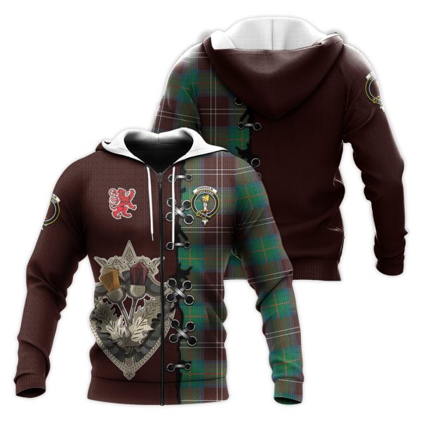 Chisholm Hunting Ancient Tartan Hoodie - Lion Rampant And Celtic Thistle Style Online now