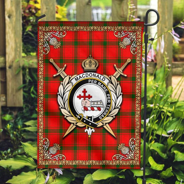 MacDonald of Sleat Tartan Crest Garden Flag - Celtic Thistle Style Online Hot Sale - Image 2