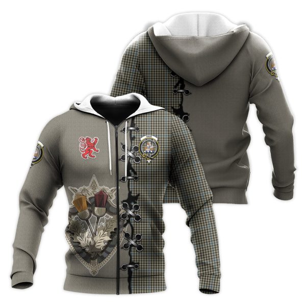 Haig Tartan Hoodie - Lion Rampant And Celtic Thistle Style Fashion
