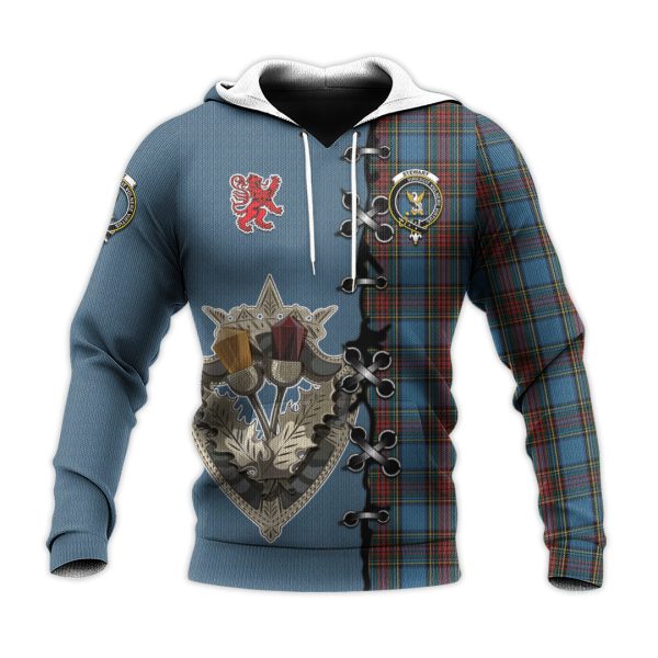 Stewart Royal Blue Tartan Hoodie - Lion Rampant And Celtic Thistle Style For Cheap - Image 2