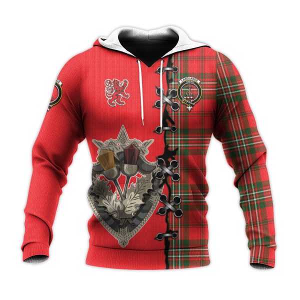 Langlands Tartan Hoodie - Lion Rampant And Celtic Thistle Style Sale - Image 2