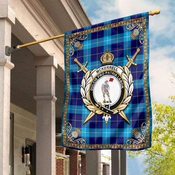 McKerrell Tartan Crest Garden Flag - Celtic Thistle Style Online