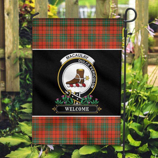 MacAulay Ancient Tartan Crest Garden Flag - Welcome Style Online Sale