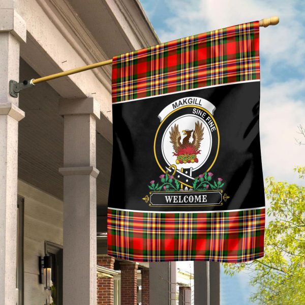 Makgill Tartan Crest Garden Flag - Welcome Style Online now - Image 2