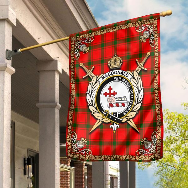 MacDonald of Sleat Tartan Crest Garden Flag - Celtic Thistle Style Online Hot Sale