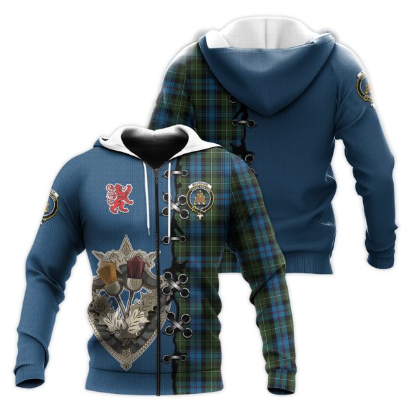Mackenzie Tartan Hoodie - Lion Rampant And Celtic Thistle Style Online