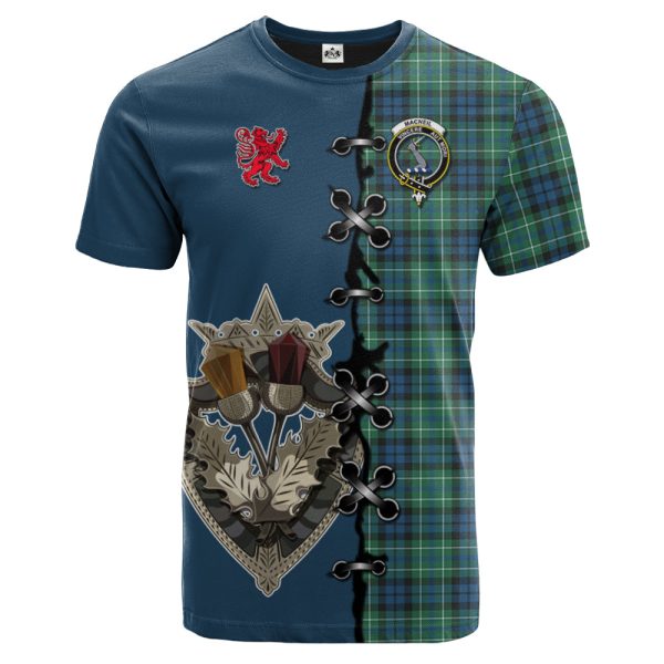 MacNeil of Colonsay Ancient Tartan T-shirt - Lion Rampant And Celtic Thistle Style Cheap