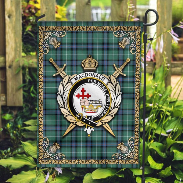MacDonald of the Isles Hunting Ancient Tartan Crest Garden Flag - Celtic Thistle Style Sale - Image 2