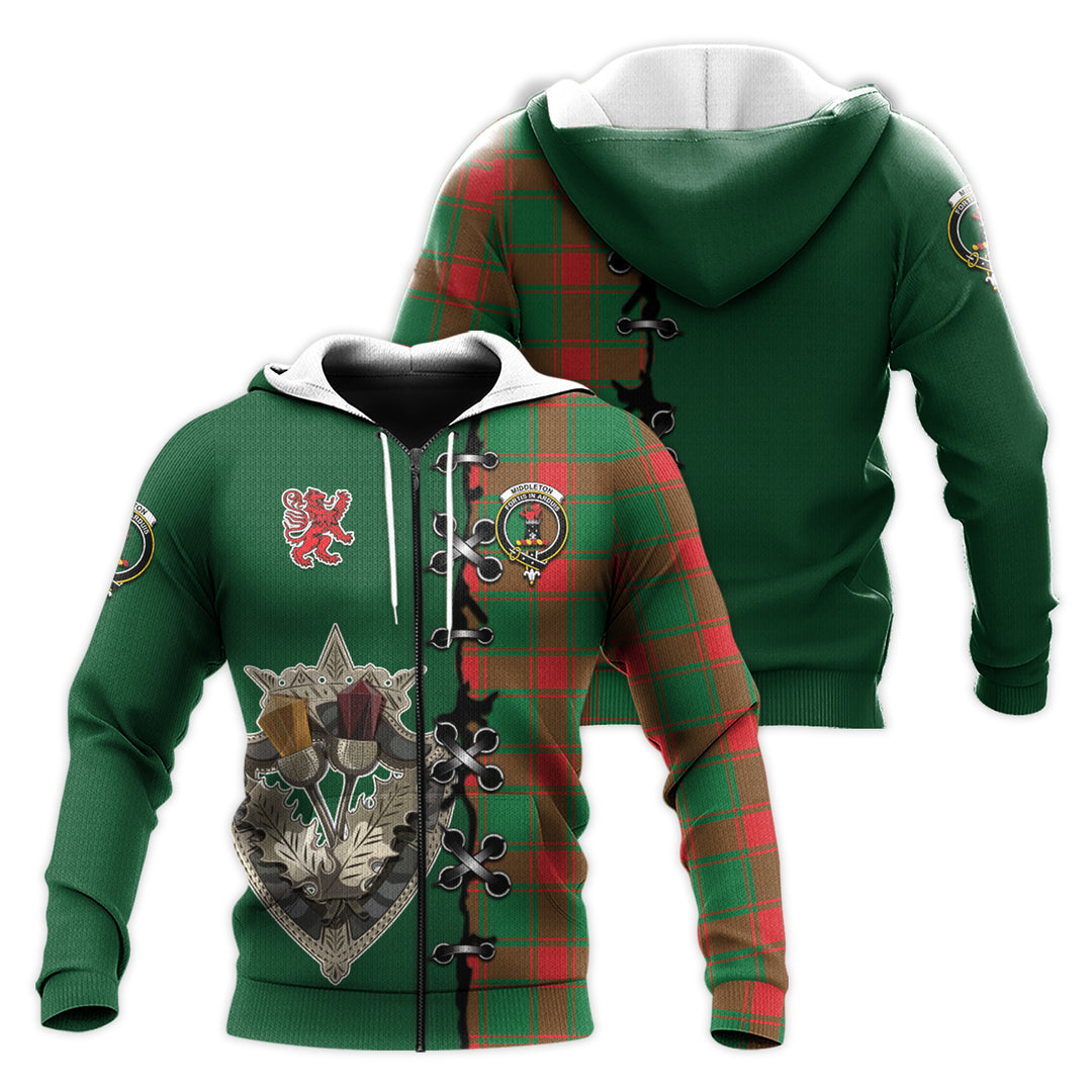 Middleton Modern Tartan Hoodie – Lion Rampant And Celtic Thistle Style Fashion