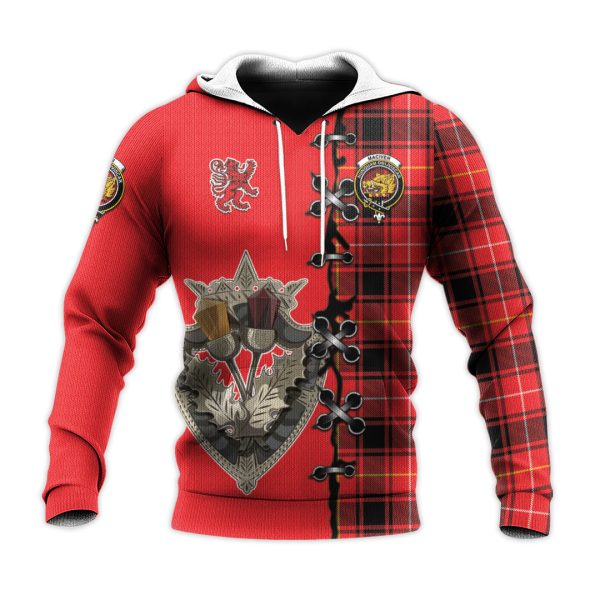 MacIver Modern Tartan Hoodie - Lion Rampant And Celtic Thistle Style Hot on Sale - Image 2
