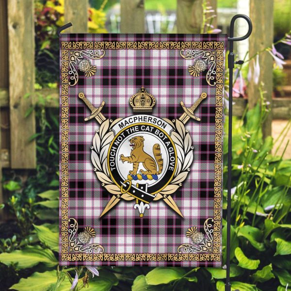 MacPherson Hunting Modern Tartan Crest Garden Flag - Celtic Thistle Style Fashion - Image 2