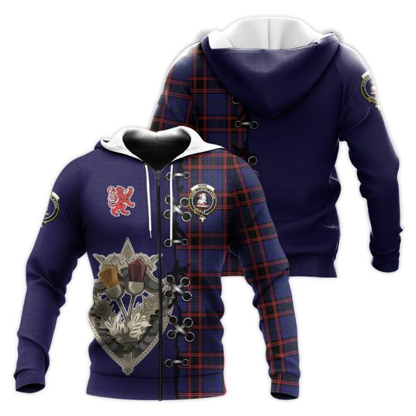 Home Modern Tartan Hoodie - Lion Rampant And Celtic Thistle Style Online