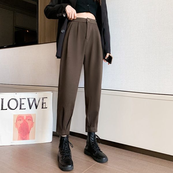 Women Pants Casual Streetwear Loose High Waist Pants Solid Trousers on Sale