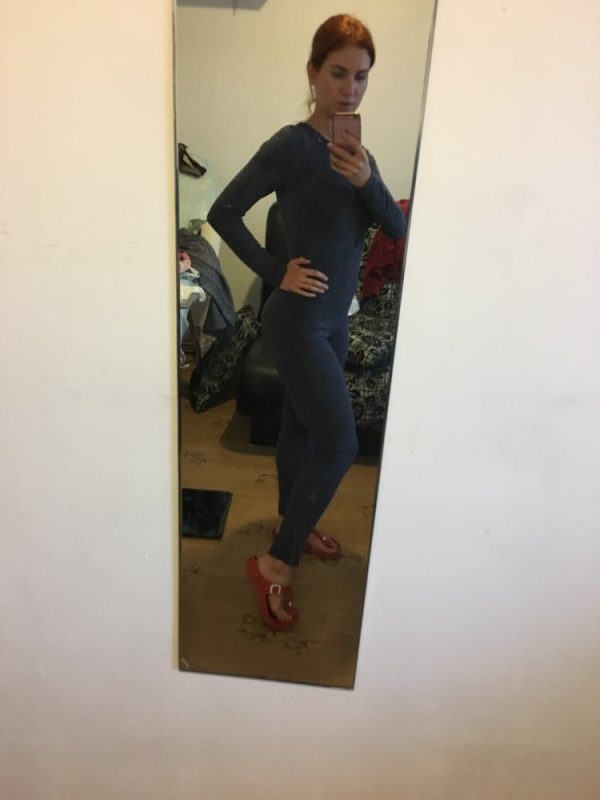 Women Long Sleeve V Cross Bandage Neck Knitted Bodycon Jumpsuit Hot on Sale - Image 4